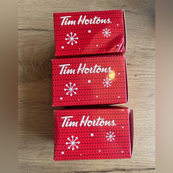 In Box 2016 3 Tim Hortons Burlap Bag of Coffee Christmas Ornament Collectibles - Picture 6 of 6